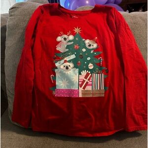 Long sleeve holiday shirt with koalas